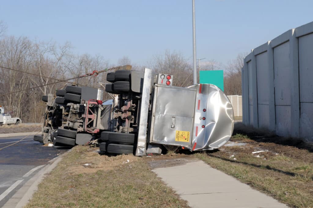 Over Turned Tanker Truck