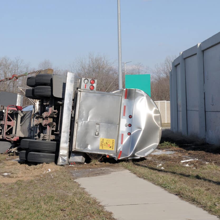 Over Turned Tanker Truck